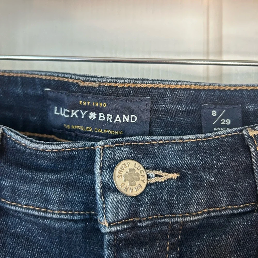 Lucky Brand Bridgette Skinny High Waist Dark Wash Skinny Jeans Size 29 - Picture 6 of 9